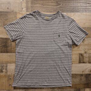 Polo Ralph Lauren Striped Pocket T-Shirt Men’s Large Gray Casual Preppy Cotton